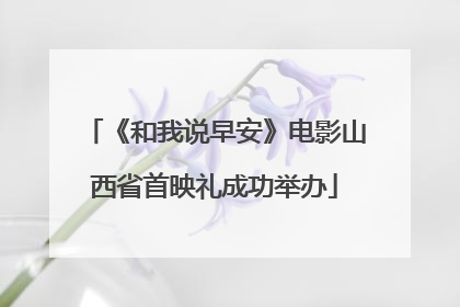 《和我说早安》电影山西省首映礼成功举办