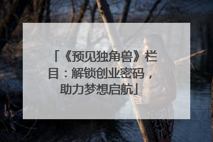 《预见独角兽》栏目：解锁创业密码，助力梦想启航
