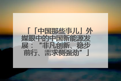 「中国那些事儿」外媒眼中的中国新能源发展：“非凡创新、稳步前行、需求侧强劲”