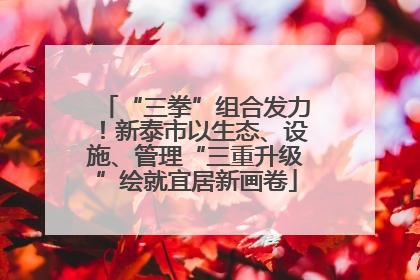 “三拳”组合发力！新泰市以生态、设施、管理“三重升级”绘就宜居新画卷