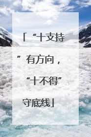 “十支持”有方向，“十不得”守底线
