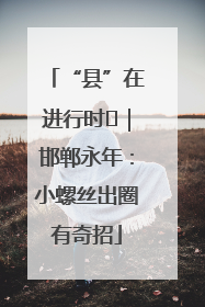 “县”在进行时⑬｜邯郸永年：小螺丝出圈有奇招