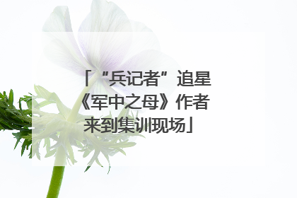 “兵记者”追星《军中之母》作者来到集训现场
