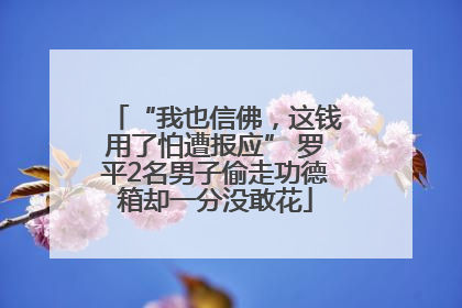 “我也信佛，这钱用了怕遭报应” 罗平2名男子偷走功德箱却一分没敢花