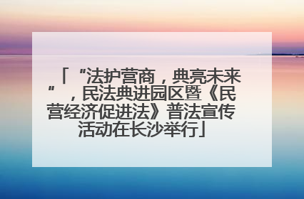 “法护营商，典亮未来”，民法典进园区暨《民营经济促进法》普法宣传活动在长沙举行