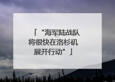 “海军陆战队将很快在洛杉矶展开行动”