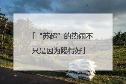 “苏超”的热闹不只是因为踢得好