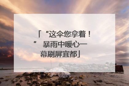 “这伞您拿着！” 暴雨中暖心一幕刷屏宜都