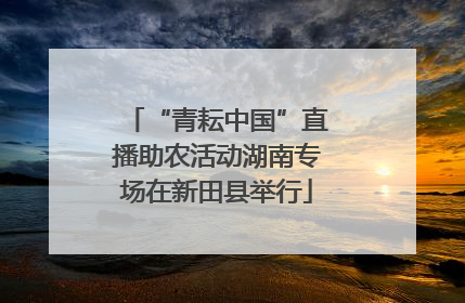 “青耘中国”直播助农活动湖南专场在新田县举行