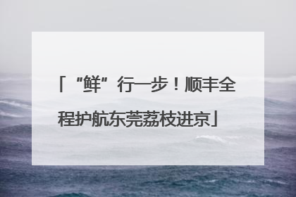 “鲜”行一步！顺丰全程护航东莞荔枝进京