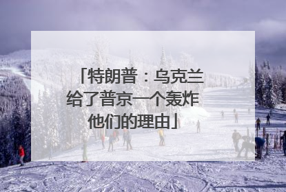 特朗普：乌克兰给了普京一个轰炸他们的理由