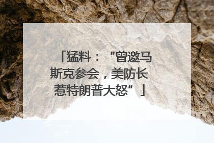 猛料：“曾邀马斯克参会，美防长惹特朗普大怒”