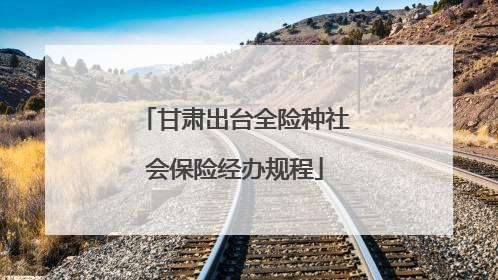 甘肃出台全险种社会保险经办规程