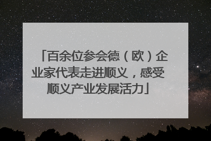 百余位参会德（欧）企业家代表走进顺义，感受顺义产业发展活力