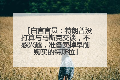 白宫官员：特朗普没打算与马斯克交谈，不感兴趣，准备卖掉早前购买的特斯拉