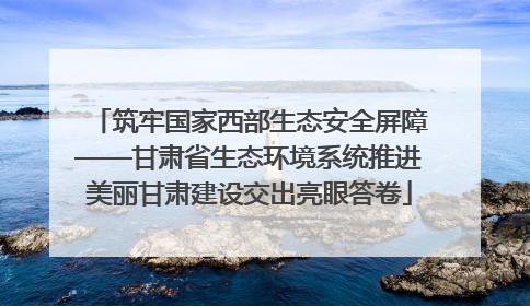 筑牢国家西部生态安全屏障——甘肃省生态环境系统推进美丽甘肃建设交出亮眼答卷