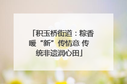积玉桥街道：粽香暖“新”传情意 传统非遗润心田