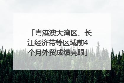 粤港澳大湾区、长江经济带等区域前4个月外贸成绩亮眼