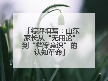 综评填写：山东家长从“无用论”到“档案意识”的认知革命