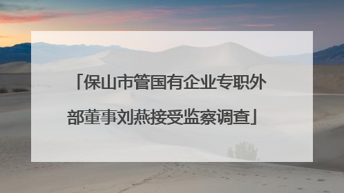 保山市管国有企业专职外部董事刘燕接受监察调查