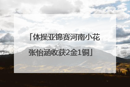体操亚锦赛河南小花张怡涵收获2金1铜
