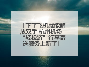 下了飞机就能解放双手 杭州机场“轻松游”行李寄送服务上新了
