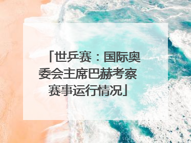 世乒赛：国际奥委会主席巴赫考察赛事运行情况