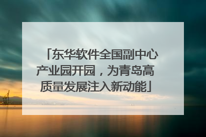 东华软件全国副中心产业园开园，为青岛高质量发展注入新动能