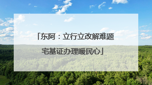 东阿：立行立改解难题 宅基证办理暖民心