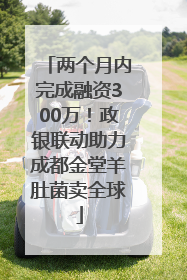 两个月内完成融资300万！政银联动助力成都金堂羊肚菌卖全球