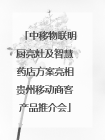 中移物联明厨亮灶及智慧药店方案亮相贵州移动商客产品推介会