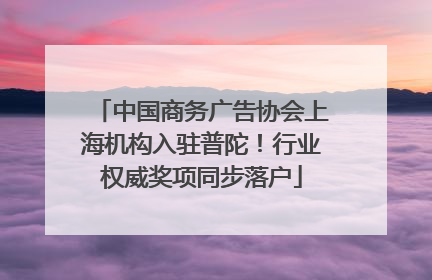 中国商务广告协会上海机构入驻普陀！行业权威奖项同步落户