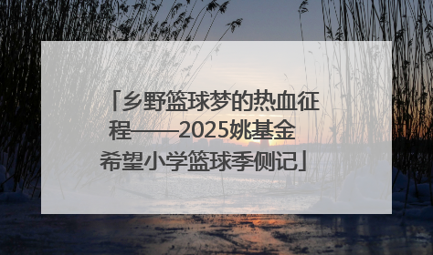 乡野篮球梦的热血征程——2025姚基金希望小学篮球季侧记