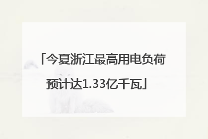 今夏浙江最高用电负荷预计达1.33亿千瓦