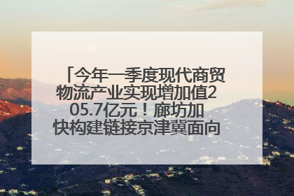 今年一季度现代商贸物流产业实现增加值205.7亿元！廊坊加快构建链接京津冀面向全世界的物流通道