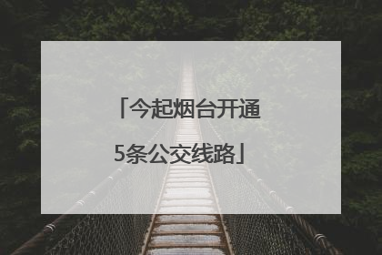 今起烟台开通5条公交线路