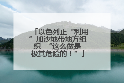 以色列正“利用”加沙地带地方组织  “这么做是极其危险的！”