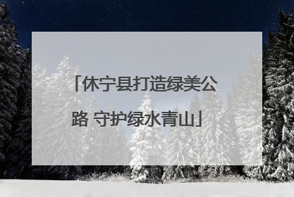 休宁县打造绿美公路 守护绿水青山