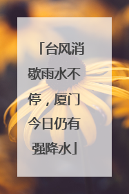 台风消歇雨水不停，厦门今日仍有强降水