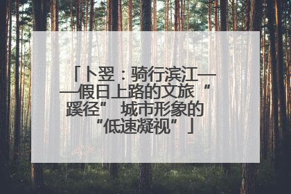 卜翌：骑行滨江——假日上路的文旅“蹊径” 城市形象的“低速凝视”