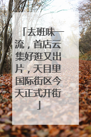 去班味一流，首店云集好逛又出片，天目里国际街区今天正式开街