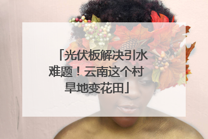 光伏板解决引水难题！云南这个村旱地变花田