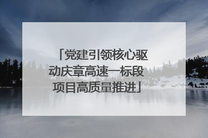 党建引领核心驱动庆章高速一标段项目高质量推进
