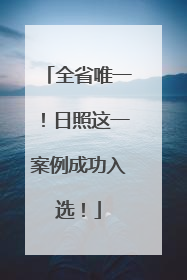 全省唯一！日照这一案例成功入选！