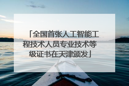 全国首张人工智能工程技术人员专业技术等级证书在天津颁发