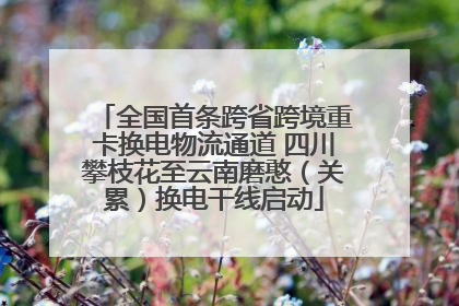 全国首条跨省跨境重卡换电物流通道 四川攀枝花至云南磨憨（关累）换电干线启动