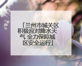 兰州市城关区积极应对降水天气 全力保障城区安全运行