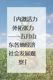 内激活力 外拓张力——五月山东各地经济社会发展观察