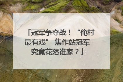 冠军争夺战！“俺村最有戏” 焦作站冠军究竟花落谁家？