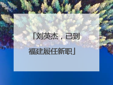 刘英杰，已到福建履任新职